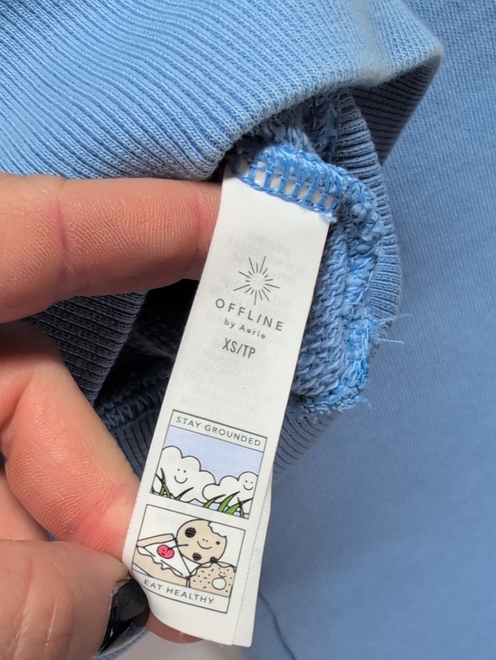 52. Offline aerie Cropped Half-Zip Pullover in Light Blue - Picture 6 of 9